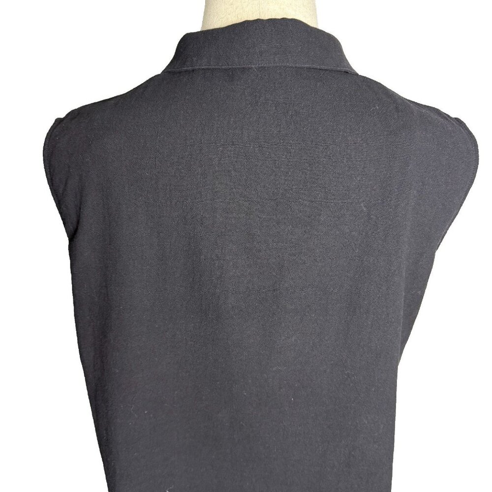 Cupshe Sleeveless Mini Dress or Tunic, Black Sz L, Button Details Create V Neck - Picture 7 of 12